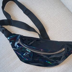 Black Metallic Fanny Pack